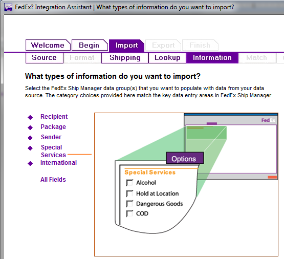 FedEx Integration Assistant Menu 7